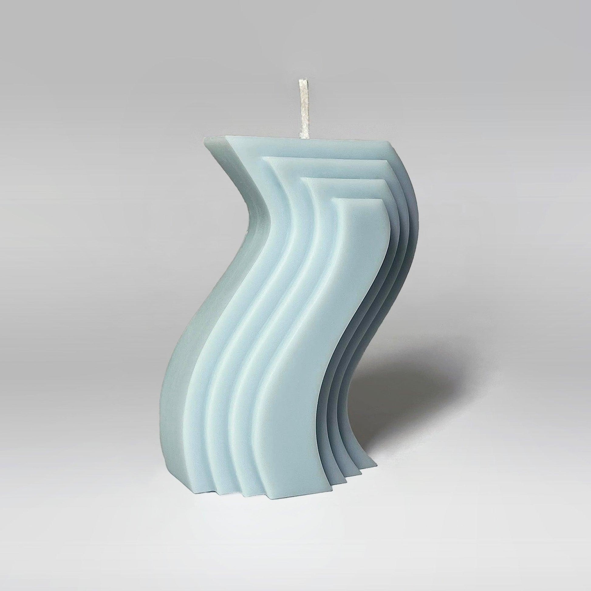 Abstract Wave Soy Wax Candle - Blue - Layla Loves