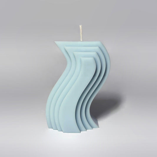 Abstract Wave Soy Wax Candle - Blue - Layla Loves