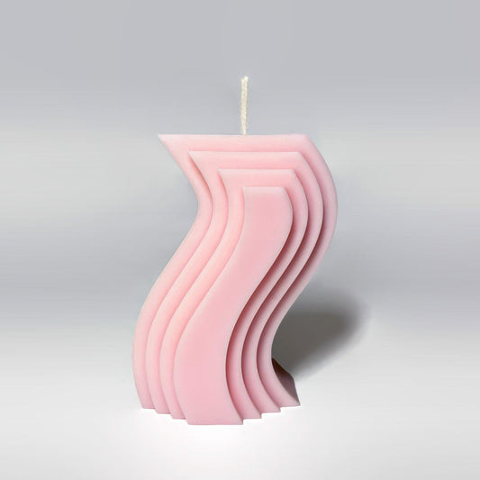 Abstract Wave Soy Wax Candle - Pink - Layla Loves