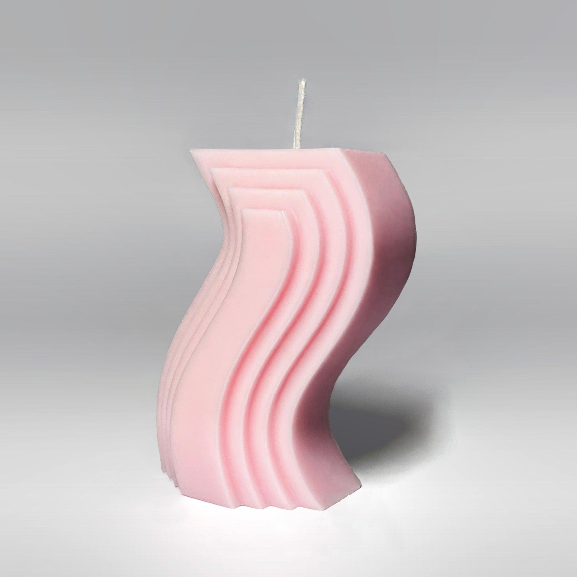 Abstract Wave Soy Wax Candle - Pink - Layla Loves