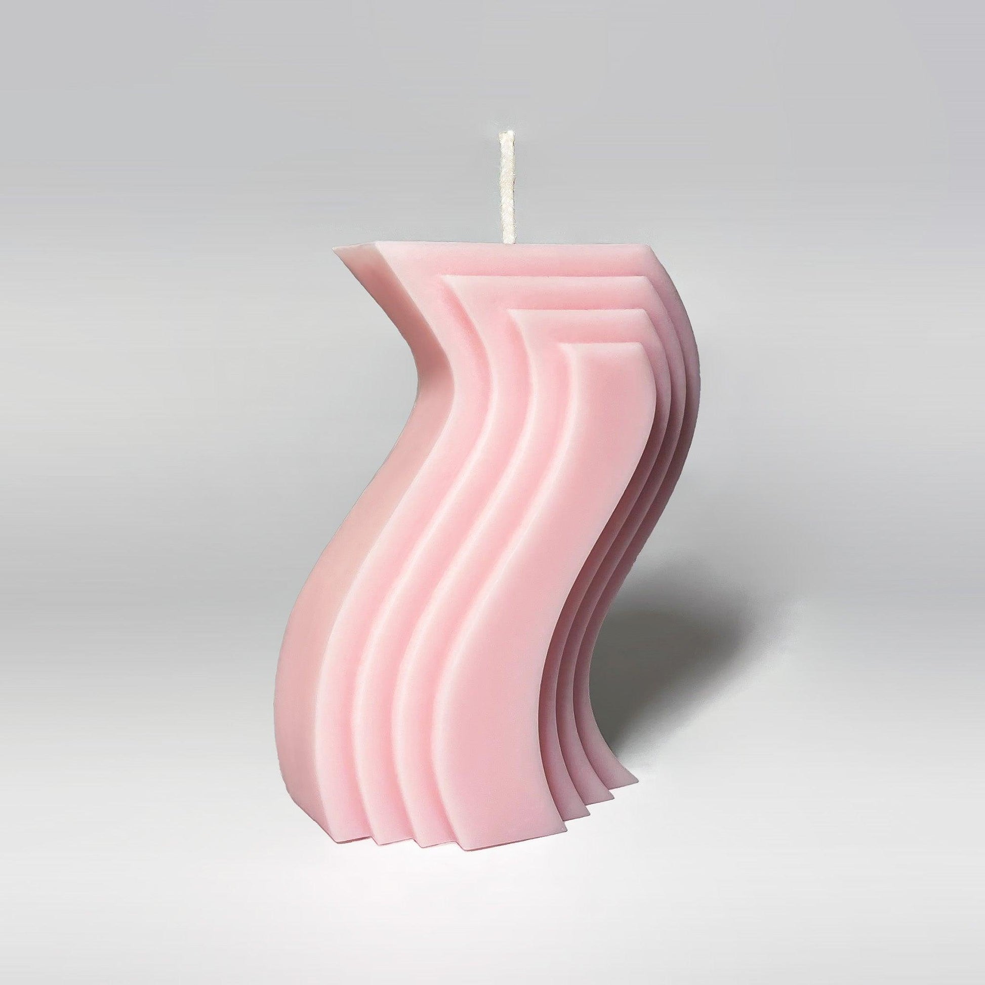 Abstract Wave Soy Wax Candle - Pink - Layla Loves